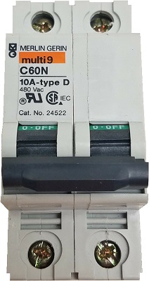 Merlin Gerin 24522 multi-9 C60N 10A 2P Circuit Breaker